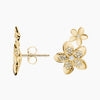 Plumeria Lab Diamond Climber Earrings 0.25 ct  in 18K Yellow Gold