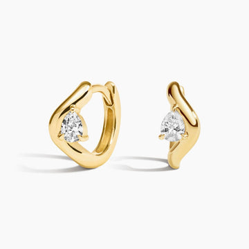 Silhouette Lab Diamond Hoop Earrings 0.2 ct in 18K Yellow Gold