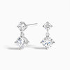 Circa Lab Diamond Drop Earrings  1 ct  in 18K White Gold