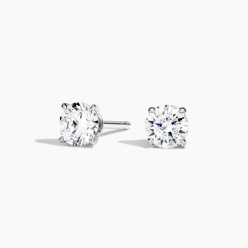 Claw Prong Diamond Stud Earrings 1 ct  in 18K White Gold