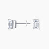 Emerald Cut Lab Grown Diamond Stud Earrings White Gold 18k