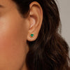 Heart Shaped Lab Diamond Bezel Stud Earrings 0.875 ct  in 18K Yellow Gold