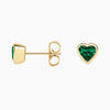 Heart Shaped Lab Diamond Bezel Stud Earrings 0.875 ct  in 18K Yellow Gold