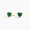Heart Shaped Lab Diamond Bezel Stud Earrings 0.875 ct  in 18K Yellow Gold