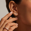 Heart Lab Diamond Stud Earrings 0.25 ct. in 18K White Gold