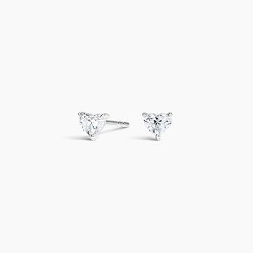 Heart Lab Diamond Stud Earrings 0.25 ct. in 18K White Gold