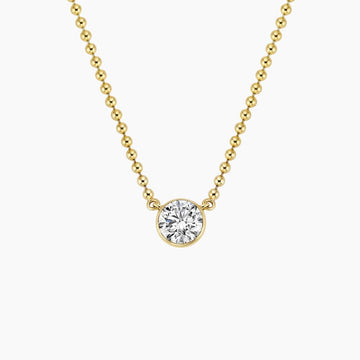 Lab Diamond Bezel Bead Chain Necklace 0.75 ct in 18K Yellow Gold