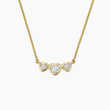 Bezel Heart Shaped Lab Diamond Necklace 0.50 ct  in 18K Yellow Gold