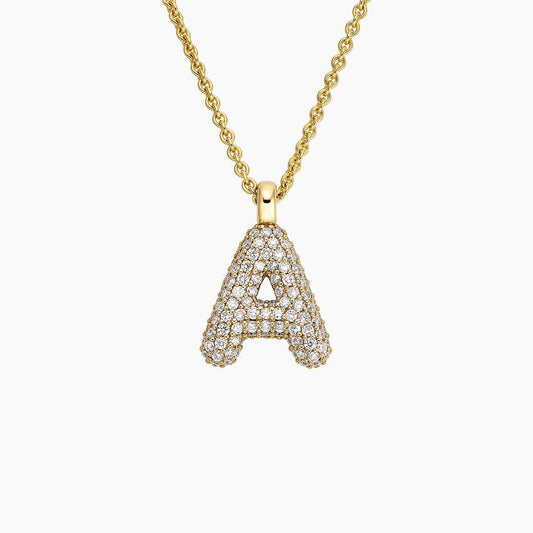 Initial Lab Diamond Pendant Tube in 18k Gold