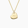 Engravable Heart Shaped Pavé Diamond Necklace in 18K Yellow Gold