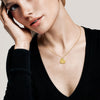 Engravable Heart Shaped Pavé Diamond Necklace in 18K Yellow Gold