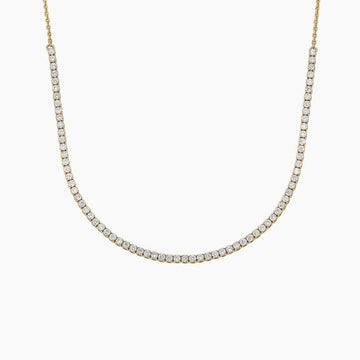 1/3 Coverage Petite Diamond Tennis Necklace 1 ct in 18K Yellow Gold