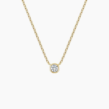 Diamond Bezel Solitaire Pendant 0.10 ct  in 18K Yellow/White Gold