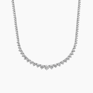 Melrose Three-Prong Lab Diamond Necklace 5 ct in 18K White Gold