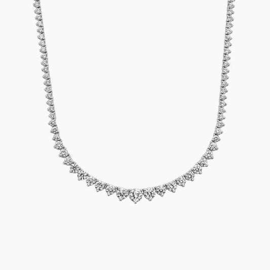 Melrose Three-Prong Lab Diamond Necklace 5 ct in 18K White Gold