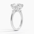 5 Carat Cushion- Lab Diamond - Tapper Trilogy - Engagement Ring in 18k White Gold