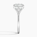 5 Carat Cushion- Lab Diamond - Tapper Trilogy - Engagement Ring in 18k White Gold