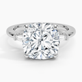 5 Carat Cushion- Lab Diamond - Tapper Trilogy - Engagement Ring in 18k White Gold