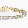 Allegra Baguette and Round Lab Diamond Tennis Bracelet 7 ct in 18K Yellow Gold