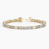 Allegra Baguette and Round Lab Diamond Tennis Bracelet 7 ct in 18K Yellow Gold