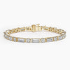 Allegra Baguette and Round Lab Diamond Tennis Bracelet 7 ct in 18K Yellow Gold