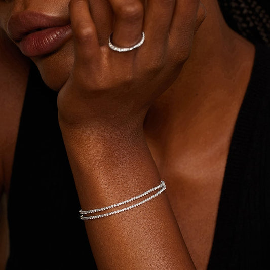 Wrap Lab Diamond Tennis Bracelet 2.25 ct  in 18K White Gold
