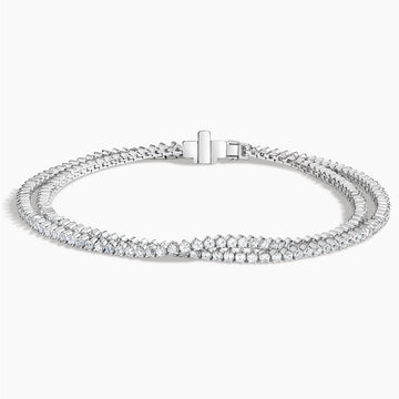 Wrap Lab Diamond Tennis Bracelet 2.25 ct  in 18K White Gold