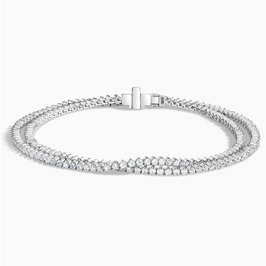 Wrap Lab Diamond Tennis Bracelet 2.25 ct  in 18K White Gold