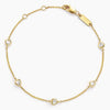 Bezel Heart Shaped Lab Diamond Station Bracelet 0.50 ct  in 18K Yellow Gold