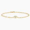 7 in. Heart Shaped Lab Diamond Paperclip Chain Bracelet 0.2 ct  in 18K Yellow Gold