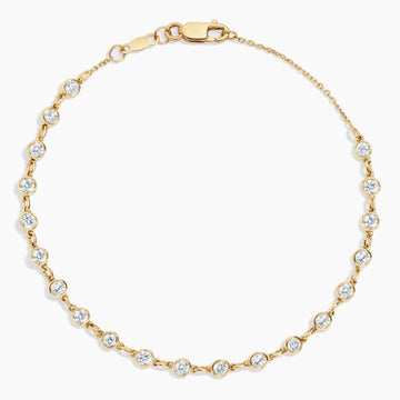 7 in. Bezel Lab Diamond Station Bracelet 1 ct  in 18K Yellow Gold