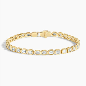 Bezel Lab Diamond Tennis Bracelet 2.875 ct  in 18K Yellow Gold