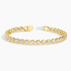 Heart Shaped Lab Diamond Bezel Tennis Bracelet 3.33 ct.  in 18K Yellow Gold