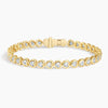 Heart Shaped Lab Diamond Bezel Tennis Bracelet 3.33 ct in 18K Yellow Gold