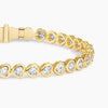 Heart Shaped Lab Diamond Bezel Tennis Bracelet 3.33 ct.  in 18K Yellow Gold