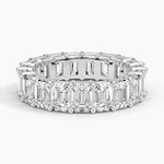 Each Emerald Lab Diamond Full Eternity Band in 18k White Gold