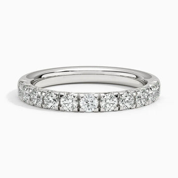 Each Lab Diamond Half Eternity Band in 18k White Gold