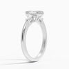 Emerlad Lab Diamond Baguette Trilogy Solitaire Engagement Ring in 18k White Gold