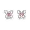 Light Pink Butterfly Diamond Studs