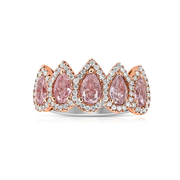 Pink Pear Shape Diamond Ring