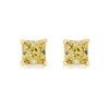 1.5 Carat Each Fancy Yellow Radiant Diamond Studs