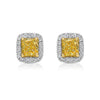 1.39ct Fancy Yellow Halo Diamond Studs