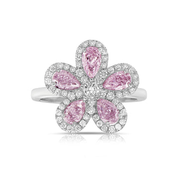 1ct Pink Diamond Flower Ring