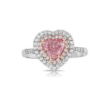 1.06ct Light Pinkish Brown Heart Diamond Engagement Ring