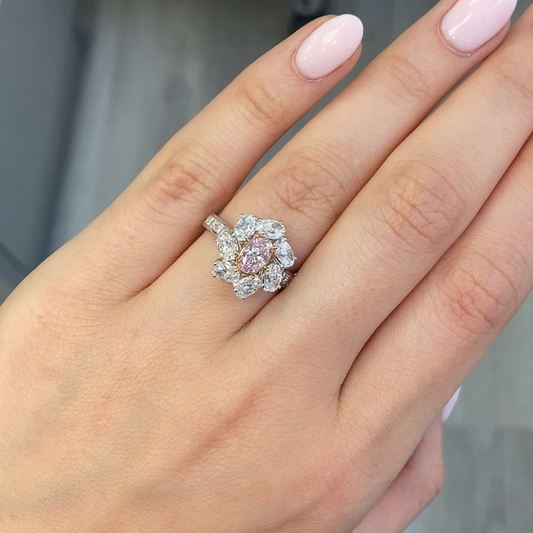 Oval Cut GIA Pink Diamond Ring