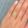 2ct All Yellow Pear Shape Halo Diamond Engagement Ring