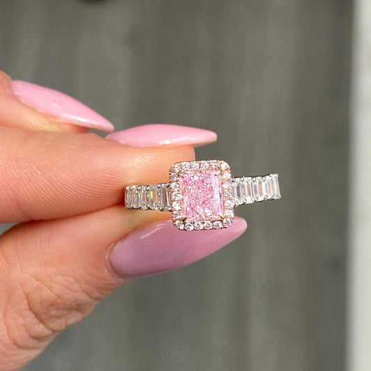 1ct Light Pink Diamond Engagement Ring