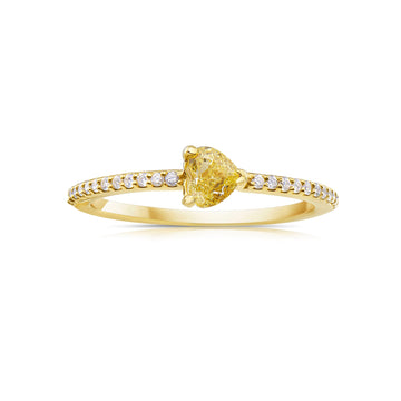 Yellow Heart Diamond Stackable Ring