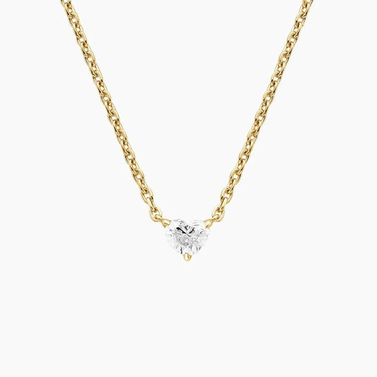 1 Carat - Lab Diamond Heart - Pendant in Yellow Gold