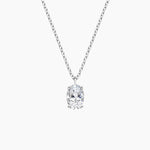 1 Carat - Lab Diamond Oval Pendant in White Gold